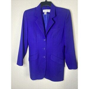 Casual Corner 100% Wool Long Blazer Trench Coat Jacket 6 Vintage luxury